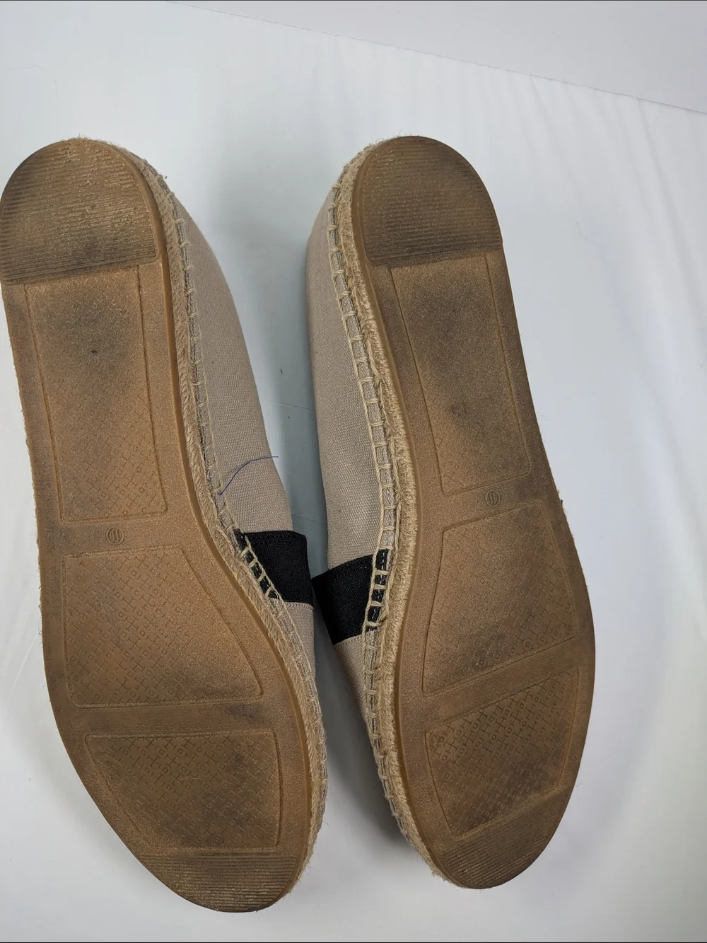 Tory Burch Women’s Beige Espadrille Slip-Ons with Black Trim